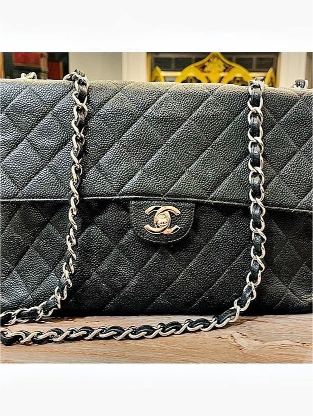 Chanel Classic Flap Quilted Shoulder Bag in Black